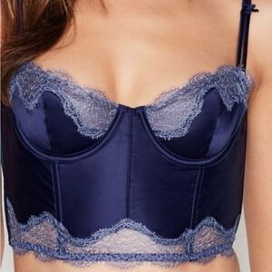 Victoria's Secret Navy Blue Lace Bustier